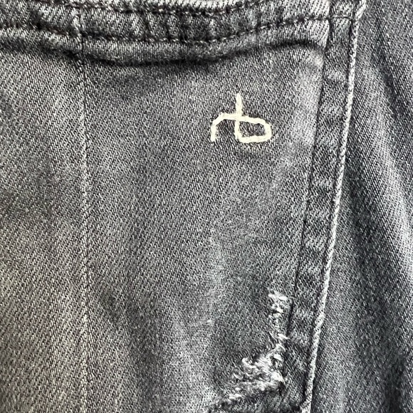 rag & bone Black Distressed Jeans in Soft Rock, Size 26 - Picture 3 of 5